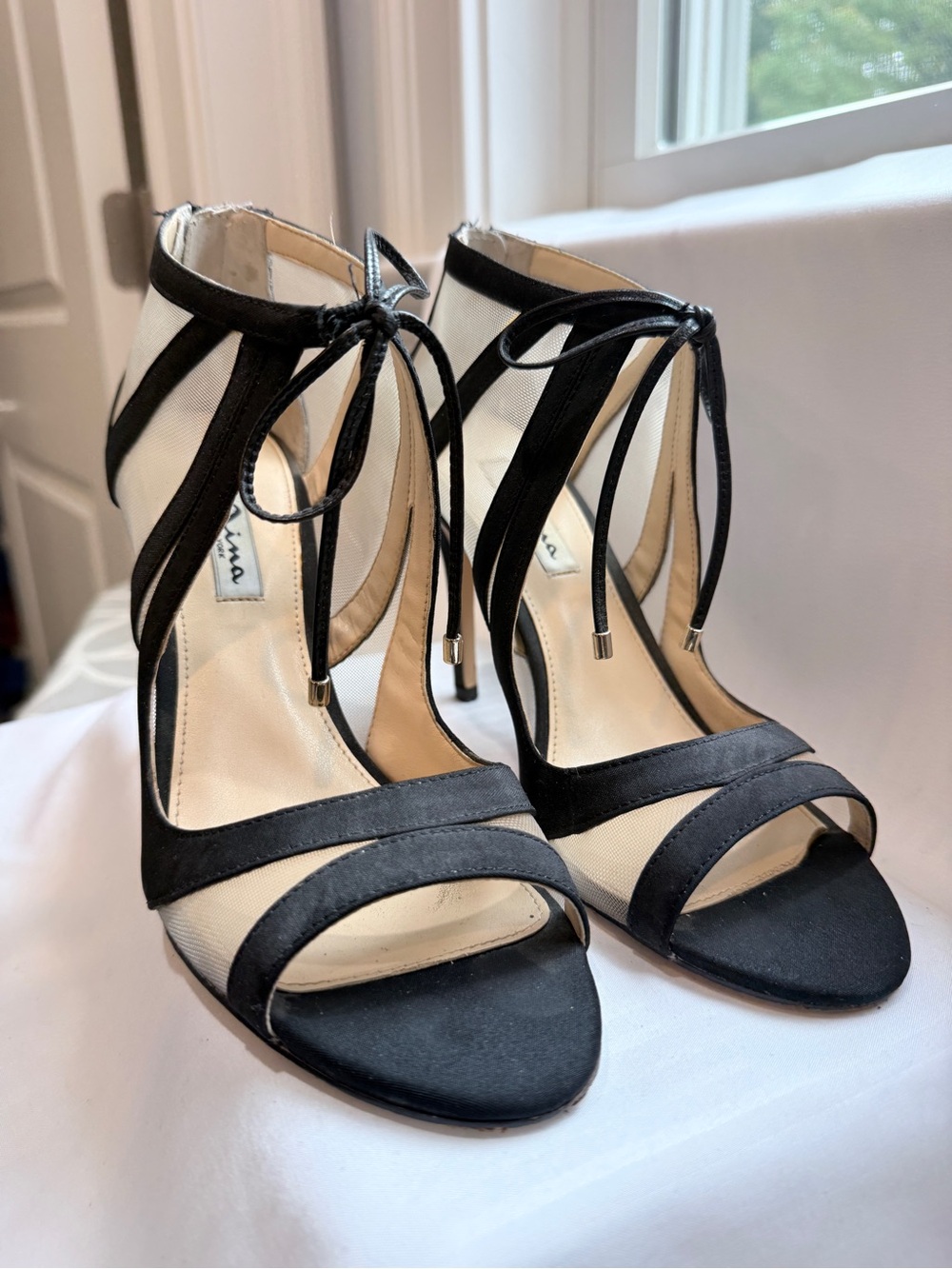 Black Strappy High-Heel Sandals